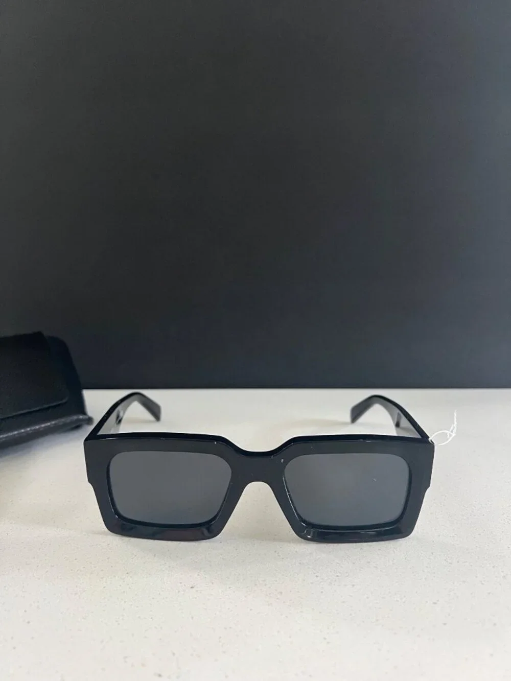 CELINE CL40280U 01A Bold Three Dots 54MM BLACK Rectangular Sunglasses